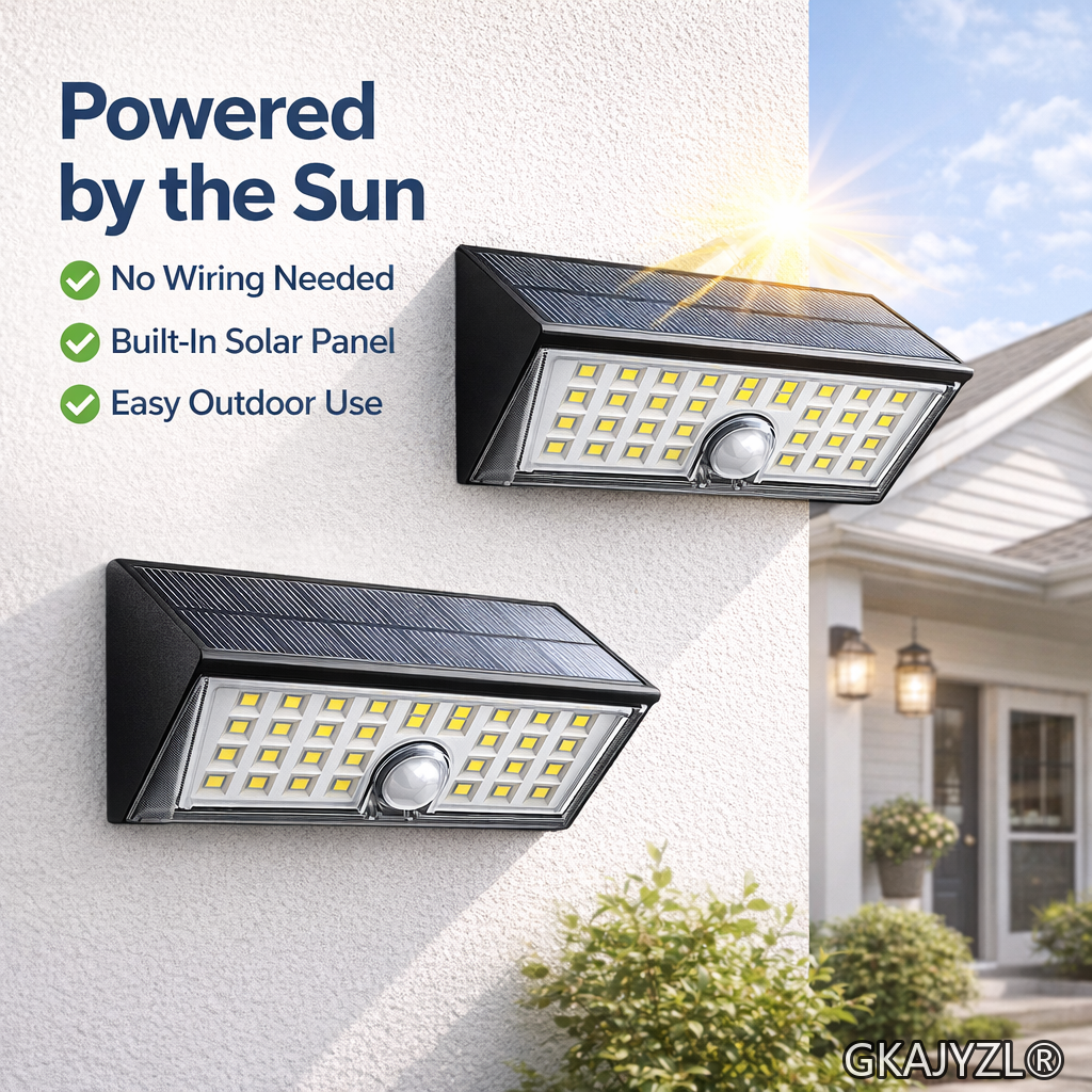 GKAJYZL-038 (Motion sensor) Solar Motion Sensor Wall Light, Outdoor Security Wall Lamp — view 2