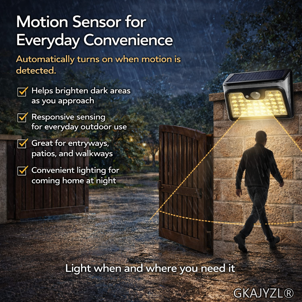 GKAJYZL068 (Motion sensor) Solar Motion Sensor Wall Light, Multifunctional Outdoor Security Lamp — view 3