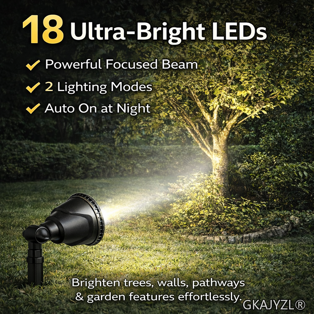 GKAJYZL1316(Induction style）Solar Motion Sensor Spot Light, Outdoor Landscape Spotlight with Adjustable Panel — view 2