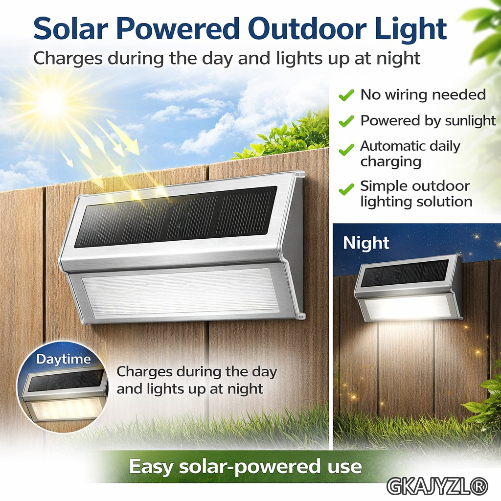 GKAJYZL-SL(S)-9LED Solar P9 Step Wall Light — view 2