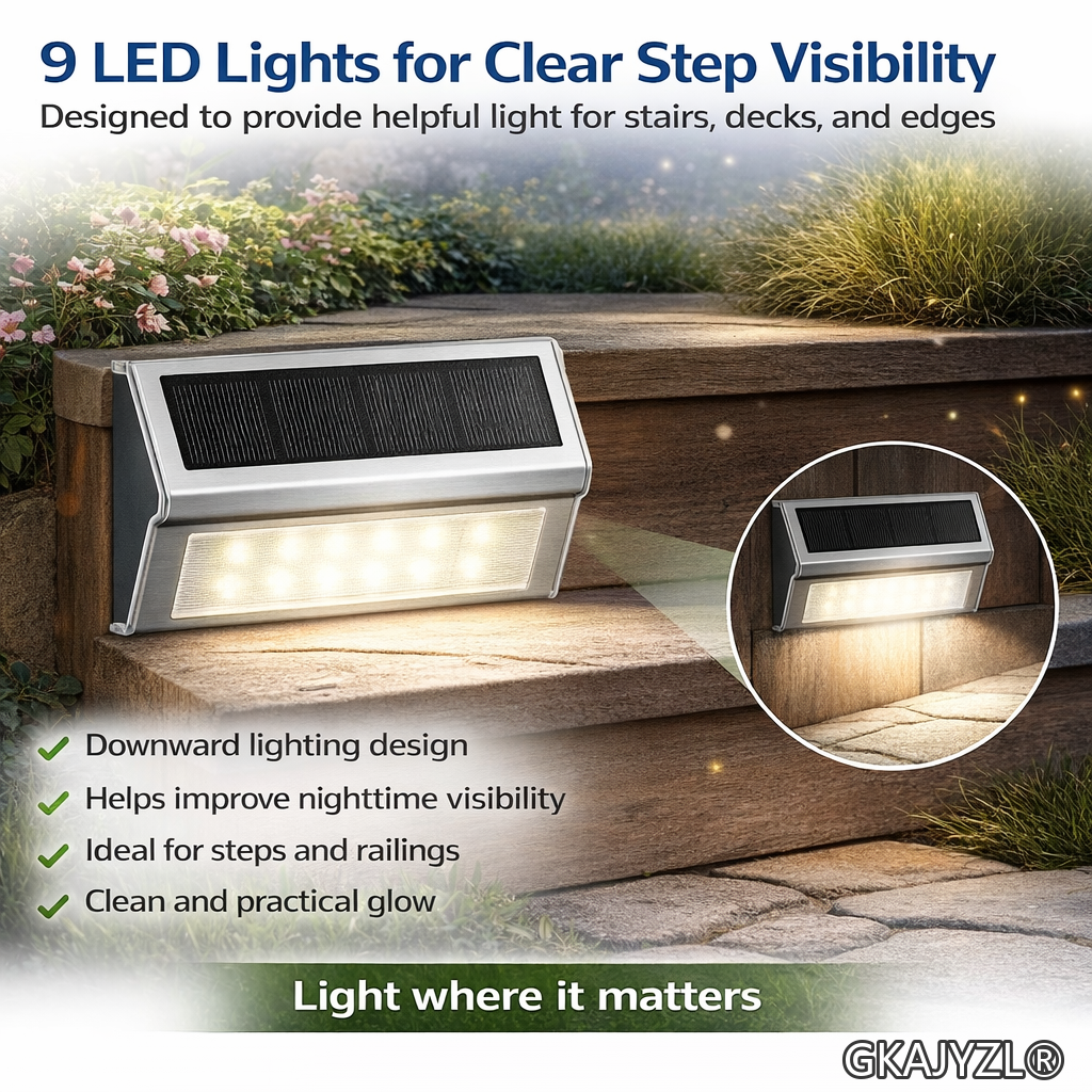 GKAJYZL-SL(S)-9LED Solar P9 Step Wall Light — view 3