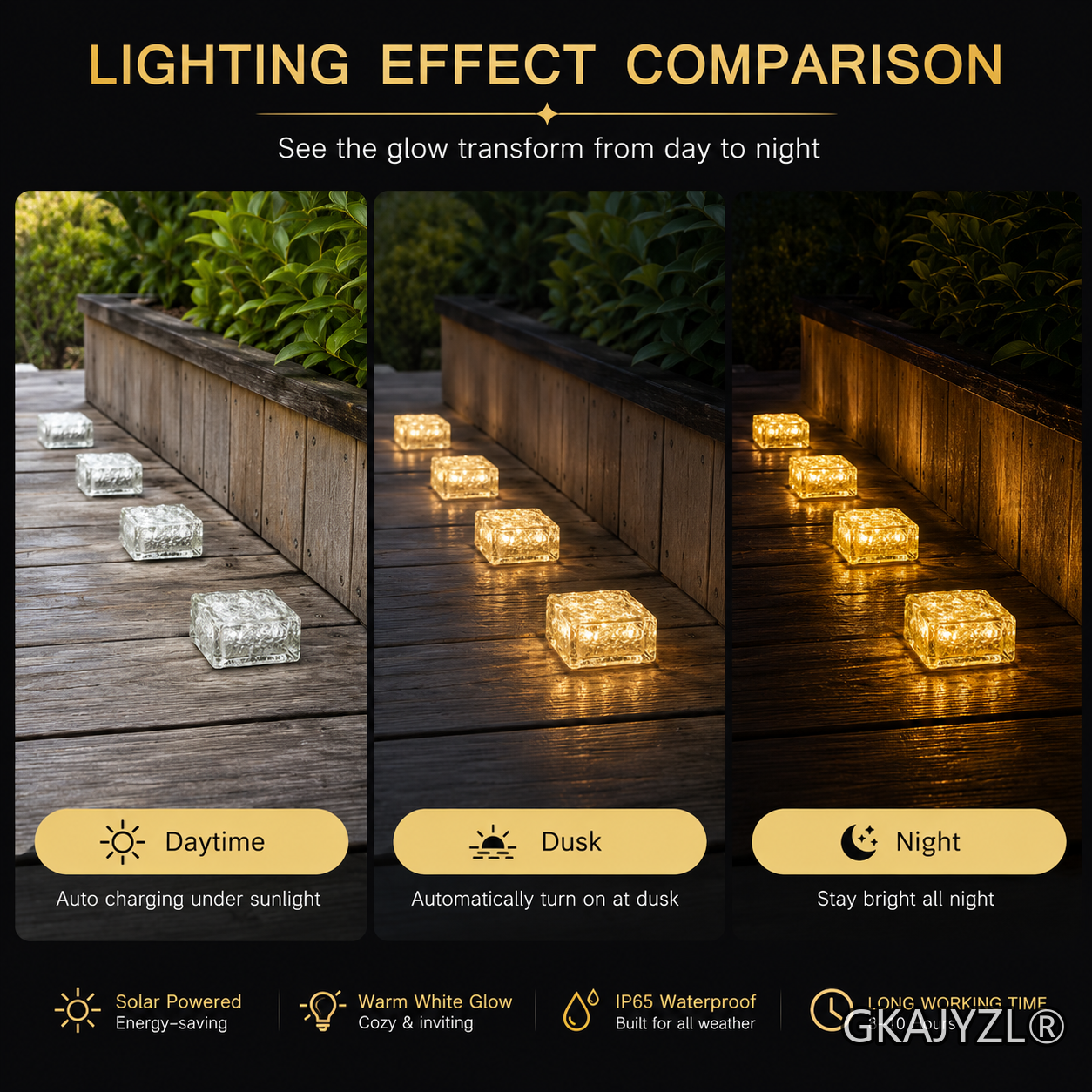 GKAJYZL017 Solar Tile Ground Light — view 3
