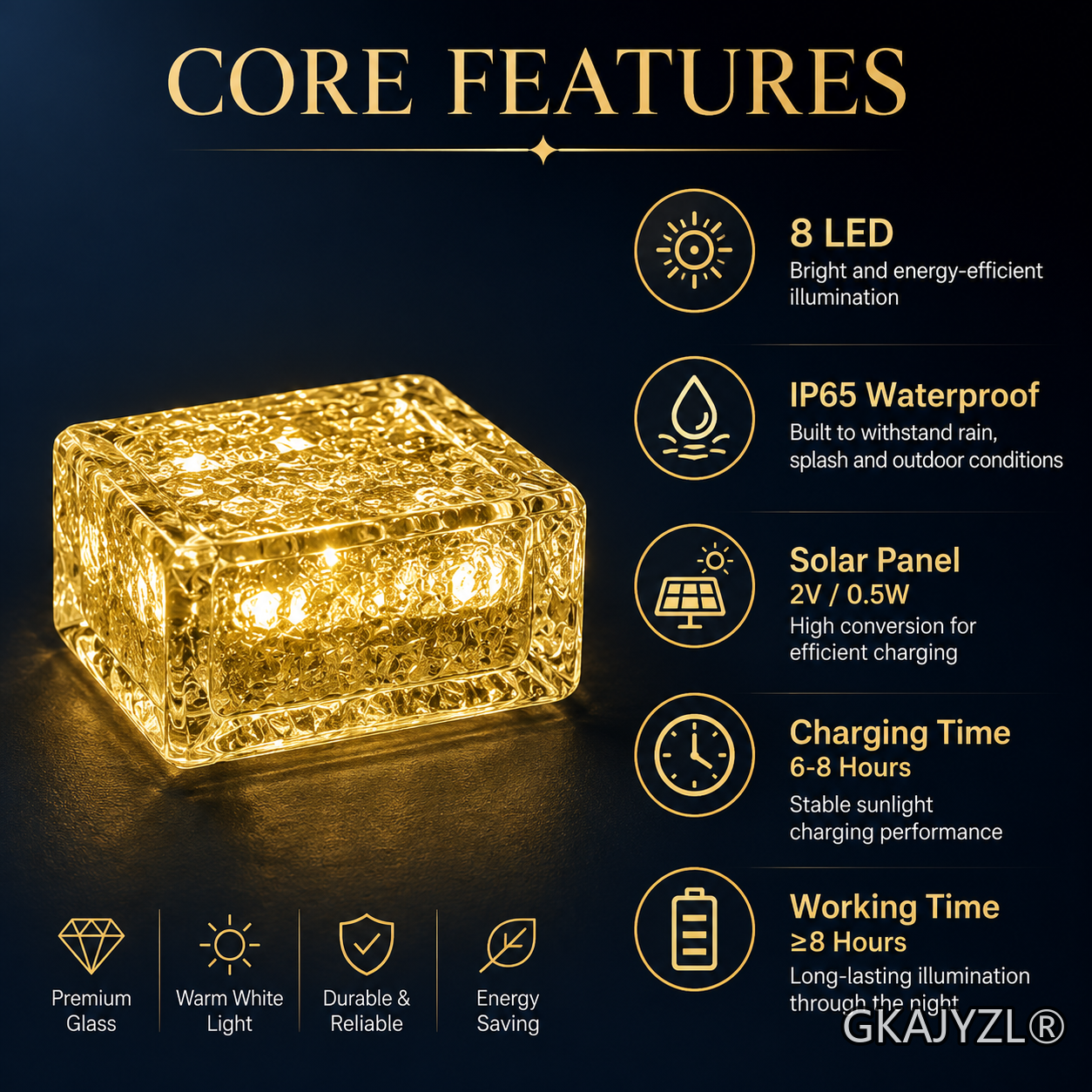 GKAJYZL017 Solar Tile Ground Light — view 2