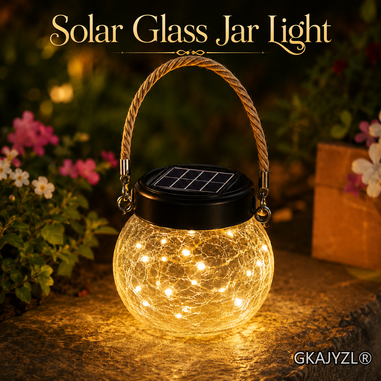 GKAJYZL 138 Solar Small Crack Jar Lantern