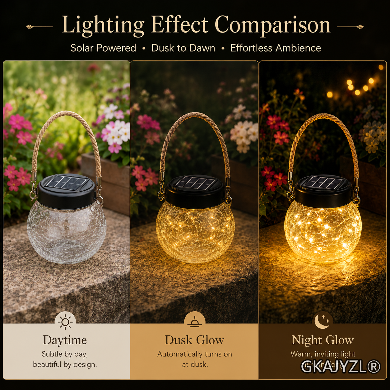 GKAJYZL 138 Solar Small Crack Jar Lantern — view 3