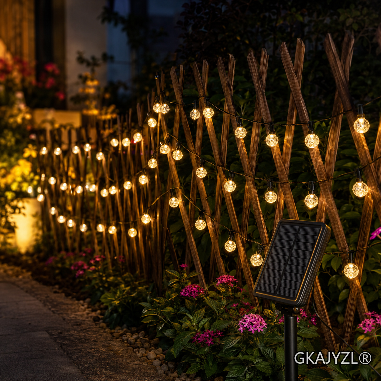 GKAJYZL-036(Round ball style) Solar Globe String Lights — view 3
