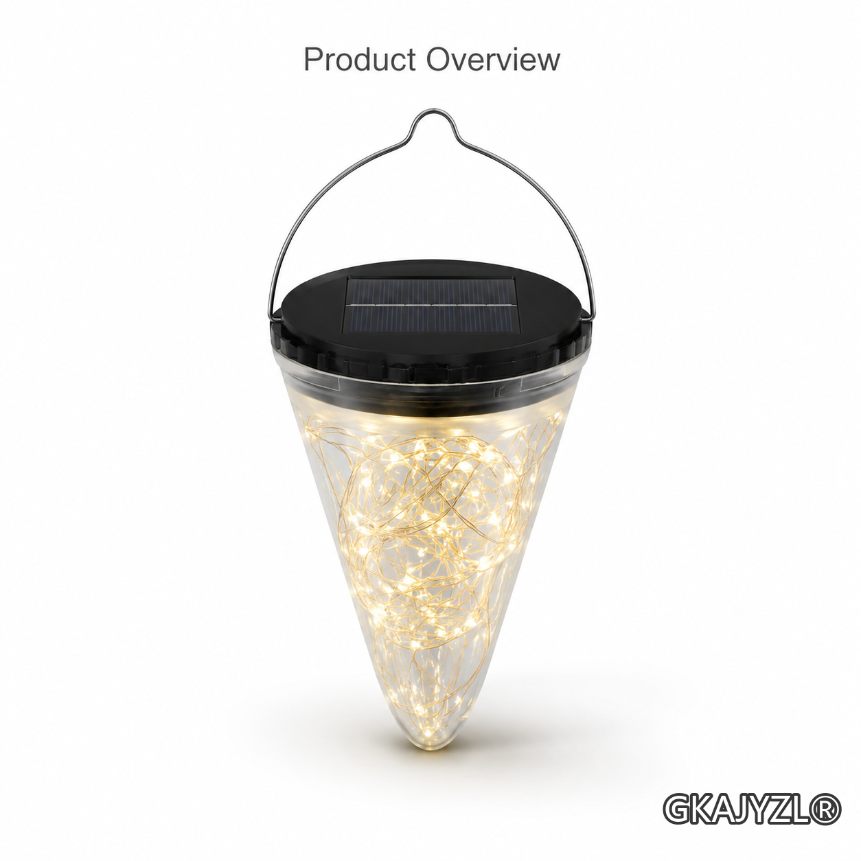 GKAJYZL-006(Light chains style) Solar Starry Cone Hanging Light — view 2