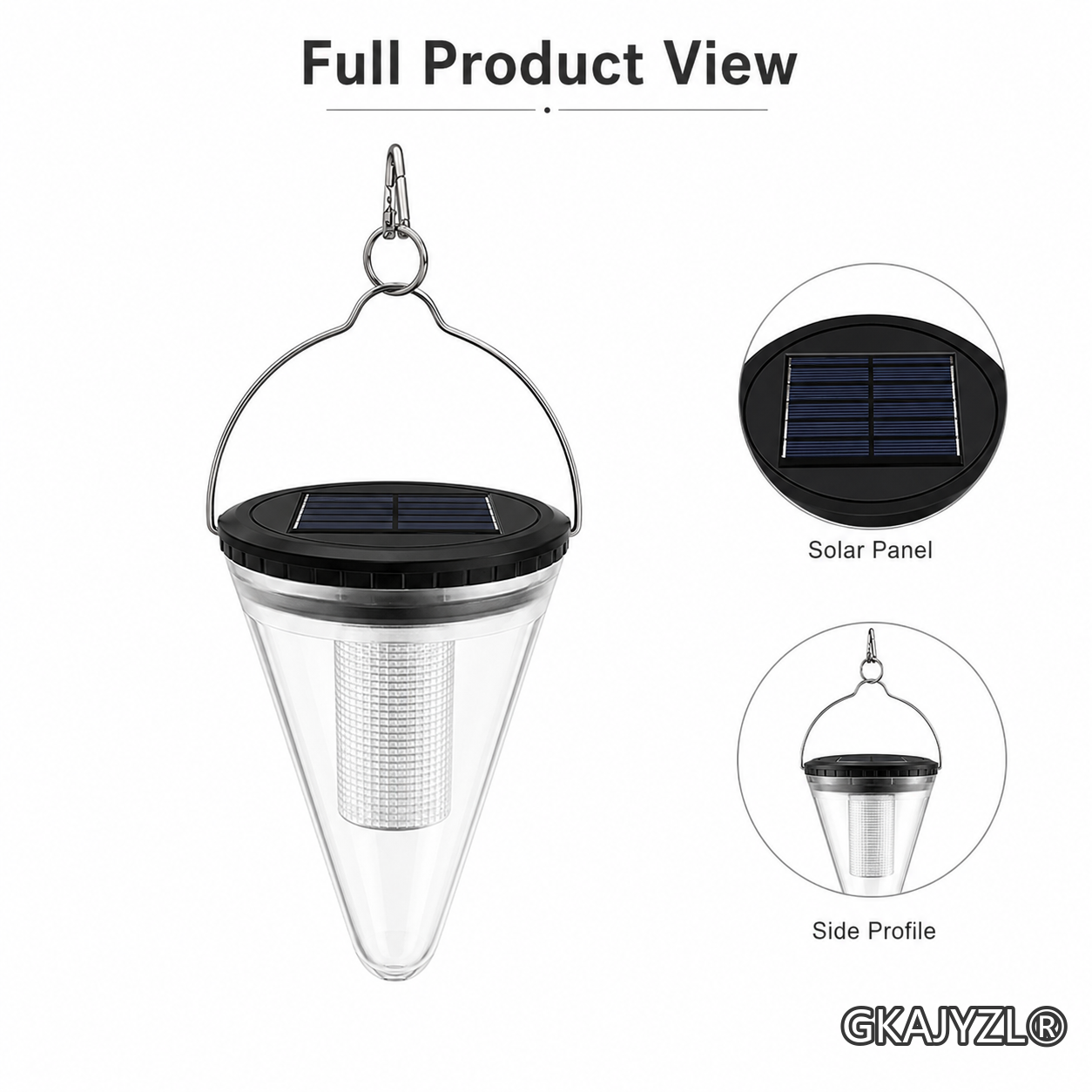 GKAJYZL-006 Solar Cone Hanging Light — view 2