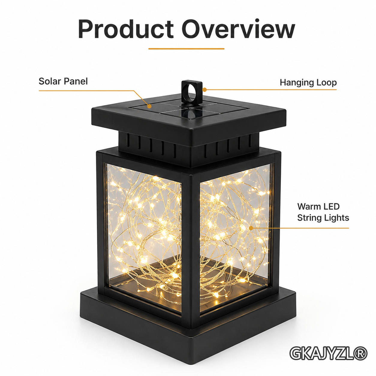 GKAJYZL-SUL(Light chains style) Solar Star Lantern Light — view 2