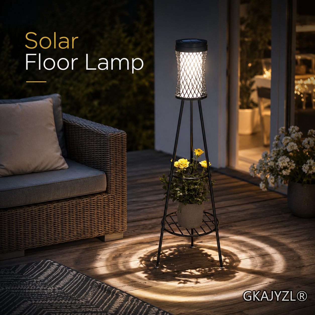 GKAJYZL-W01-108 Tall Solar Nets Pattern Floor Lamp