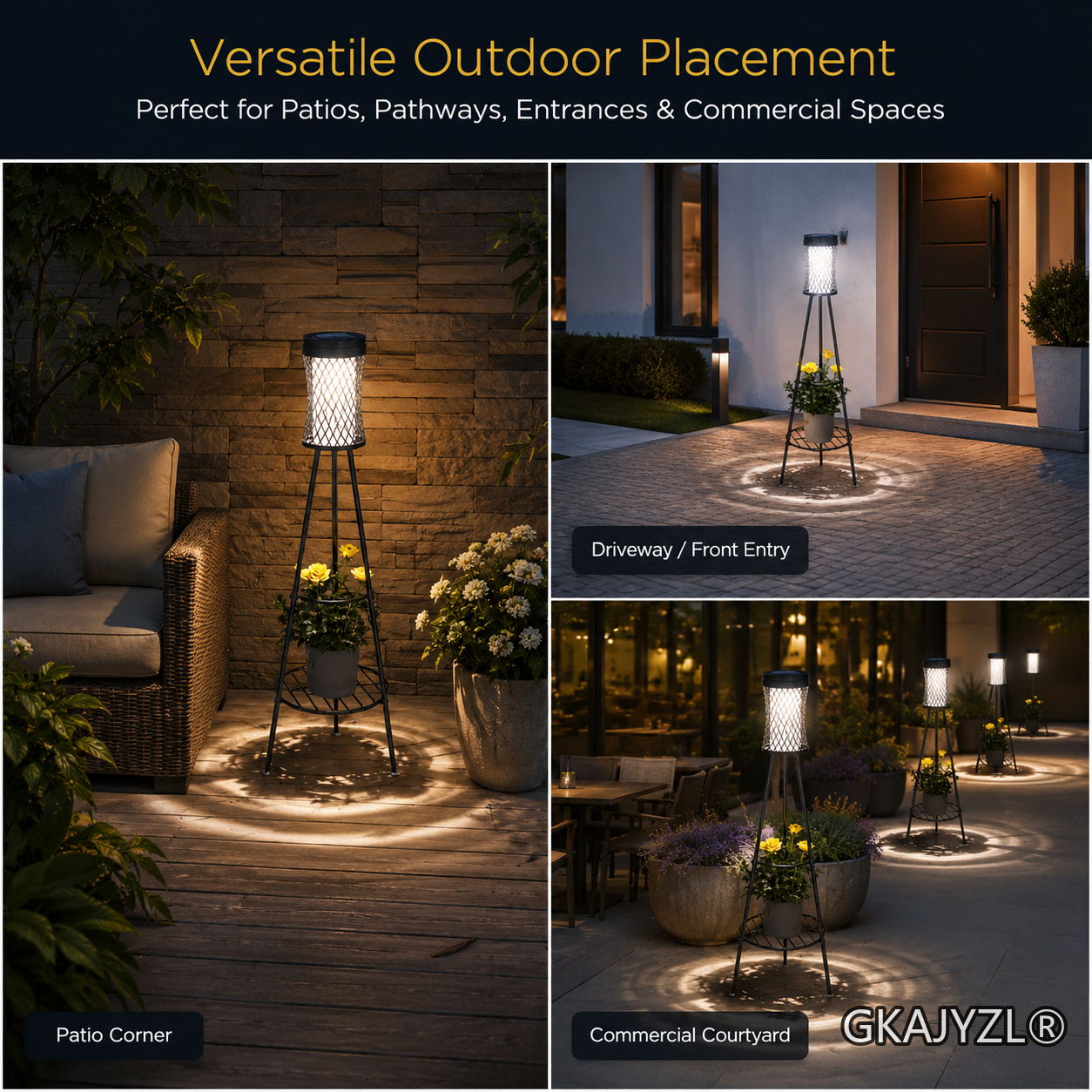 GKAJYZL-W01-108 Tall Solar Nets Pattern Floor Lamp — view 3