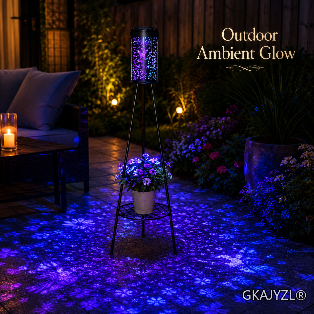 GKAJYZL-W01-104 Solar RGB Hummingbird Floor Lamp — view 3