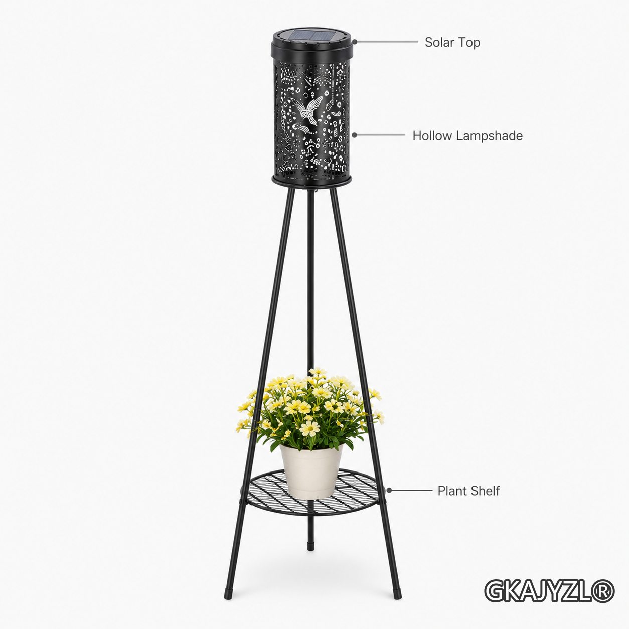 GKAJYZL-W01-104 Solar RGB Hummingbird Floor Lamp — view 2
