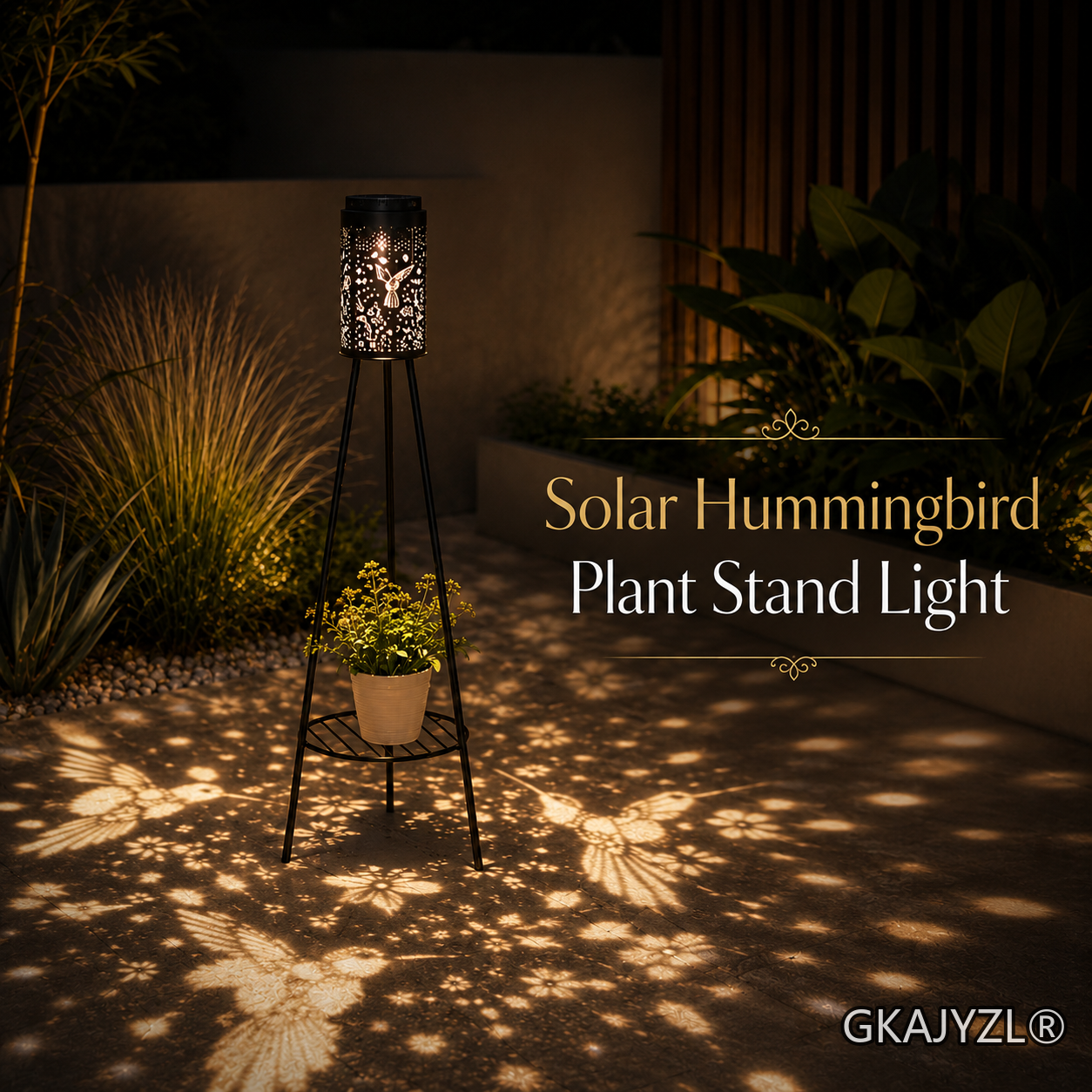 GKAJYZL-W01-103 Solar Hummingbird Floor Lamp