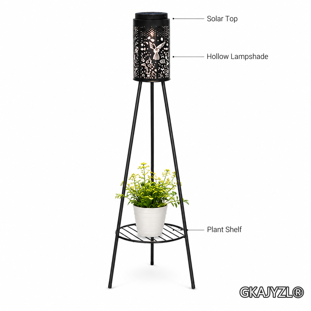 GKAJYZL-W01-103 Solar Hummingbird Floor Lamp — view 2