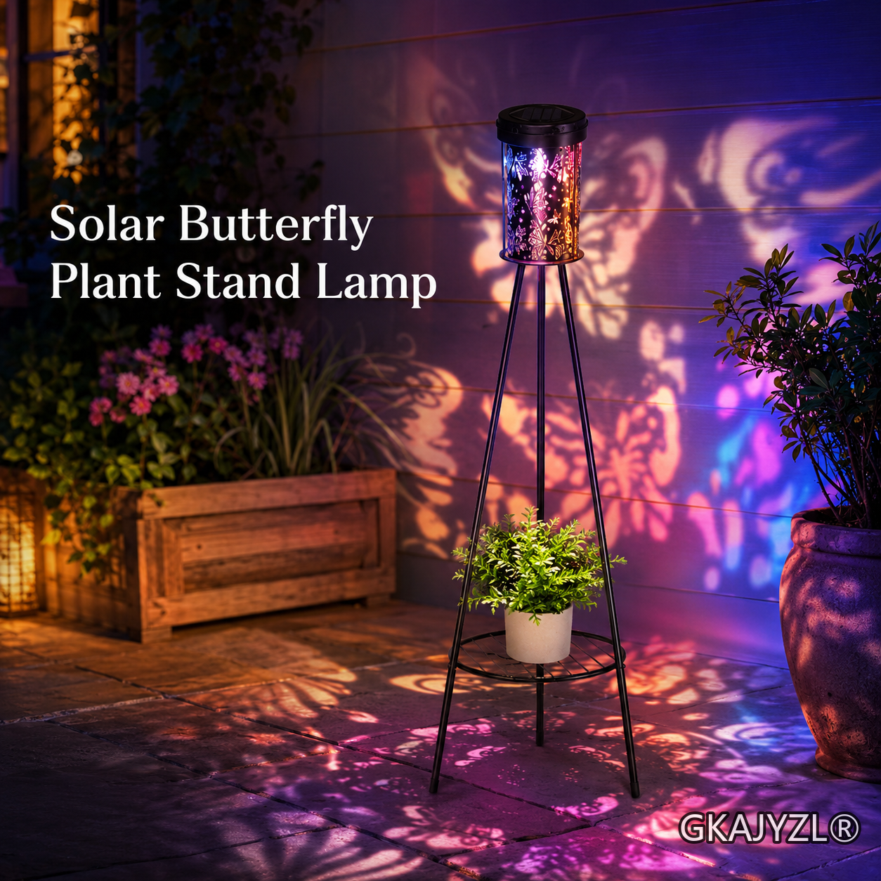 GKAJYZL-W01-102 Solar RGB Butterfly Floor Lamp