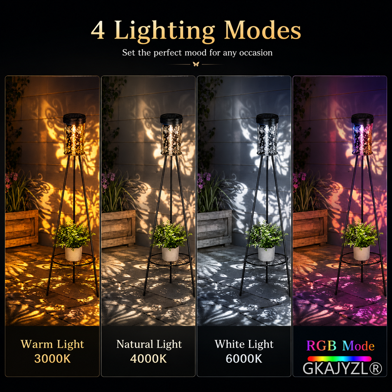 GKAJYZL-W01-102 Solar RGB Butterfly Floor Lamp — view 3