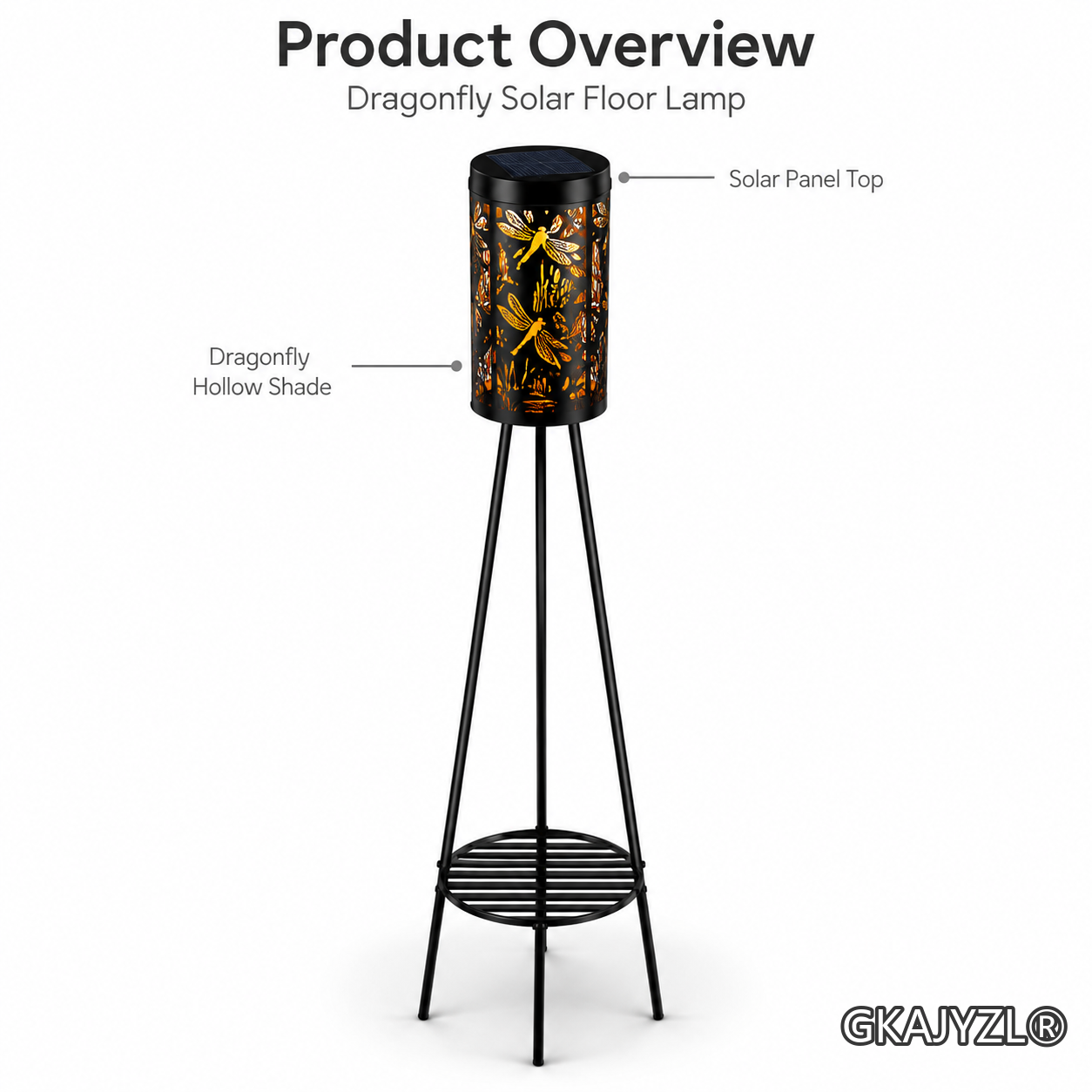 GKAJYZL-W01-99 Solar Dragonfly Floor Lamp — view 2