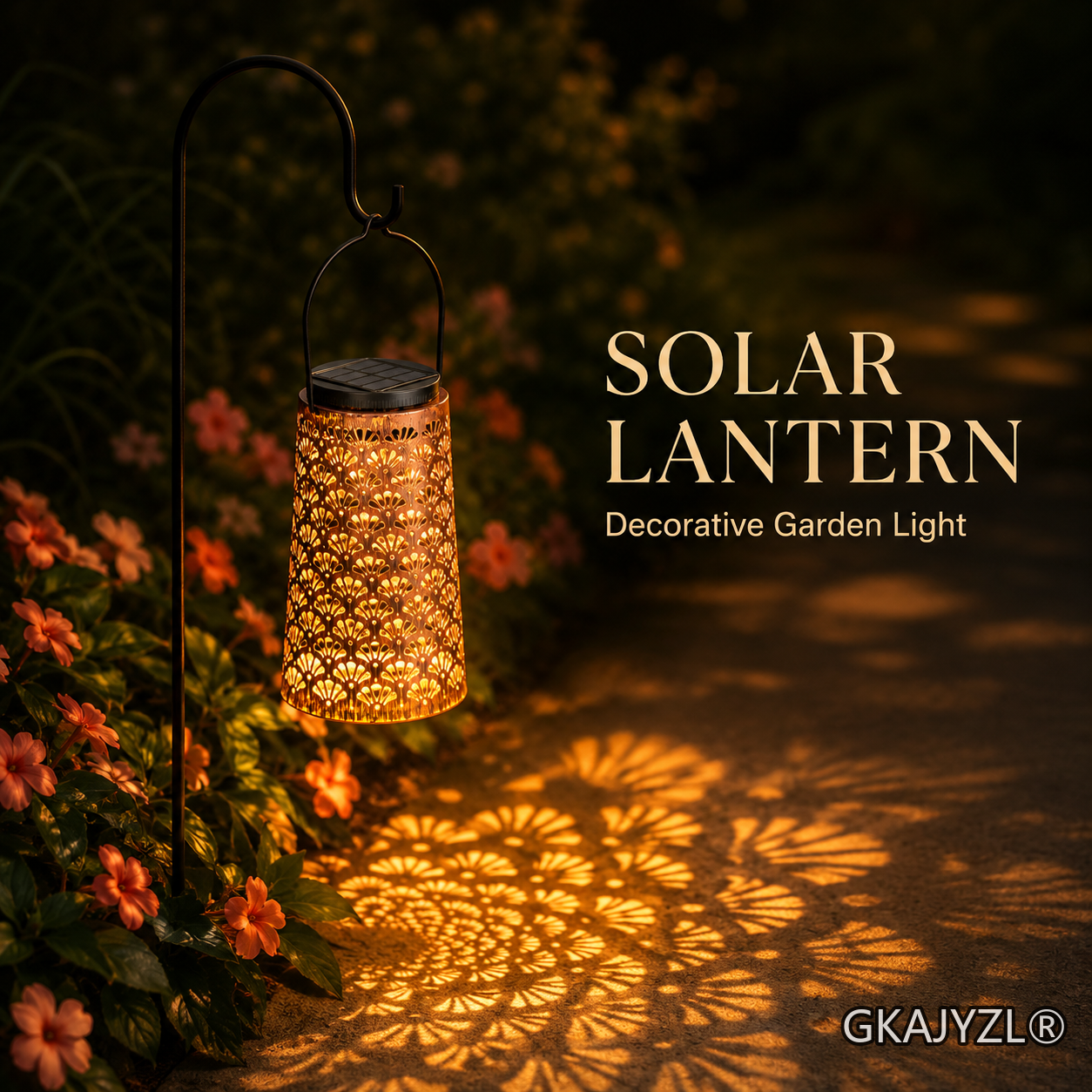 GKAJYZL128 (Shell-patterned style) Solar Shell Pattern Lantern
