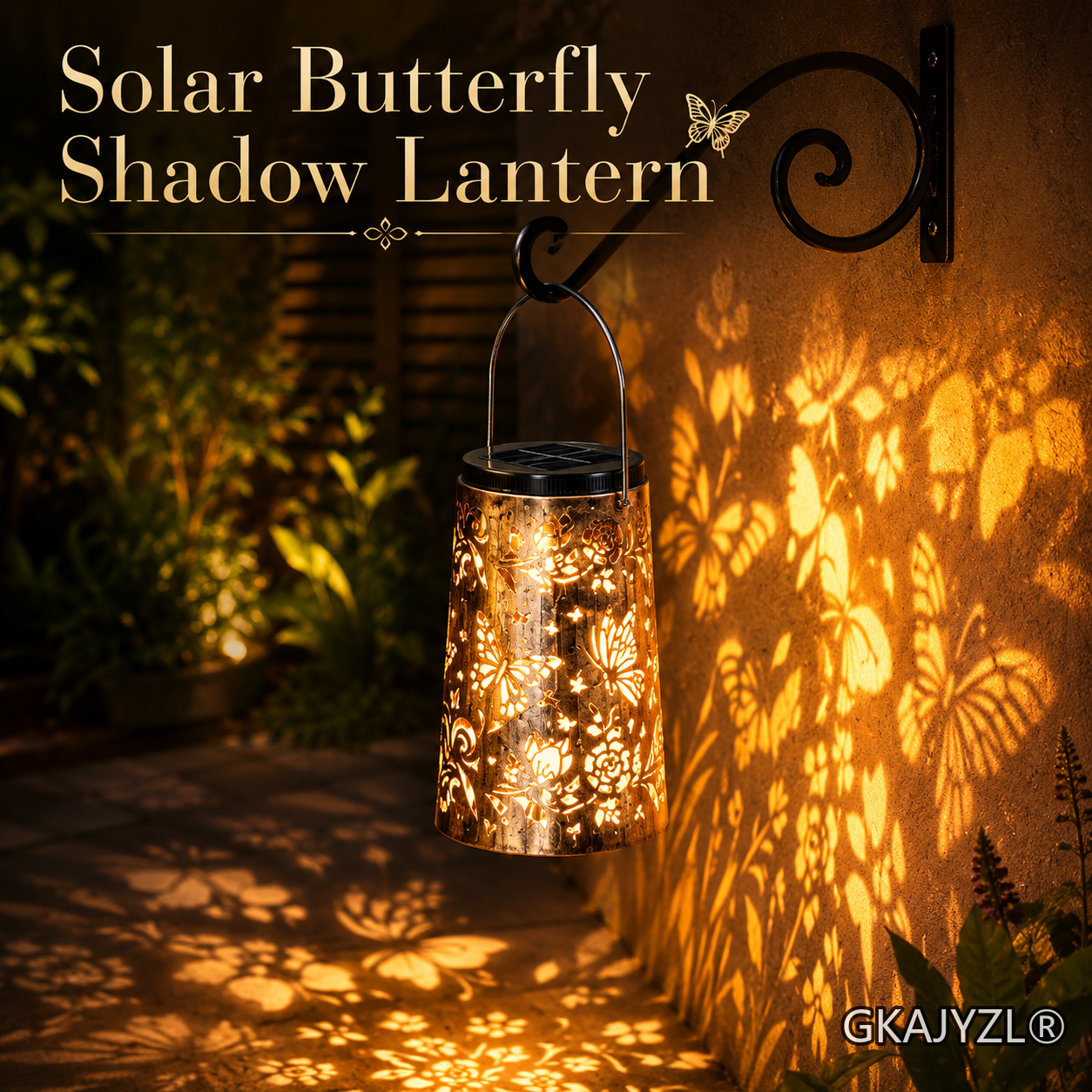 GKAJYZL128 (Butterfly-patterned style) Solar Butterfly Pattern Lantern