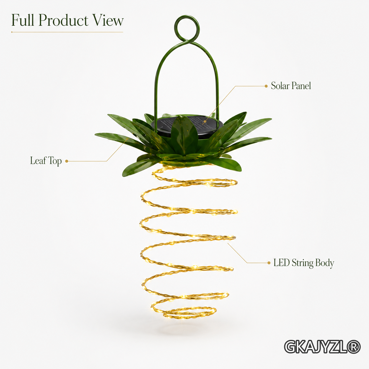 GKAJYZL003 Solar Pineapple Lantern — view 2