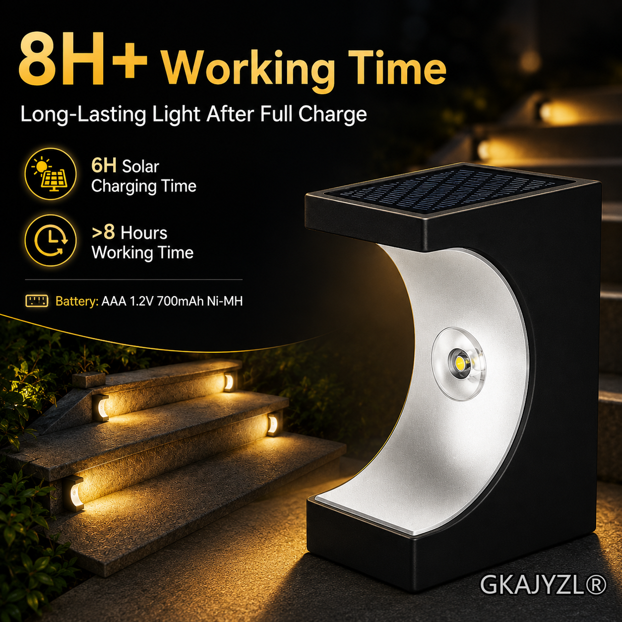 GKAJYZL-W06 Solar Moon Stair Wall Light — view 2