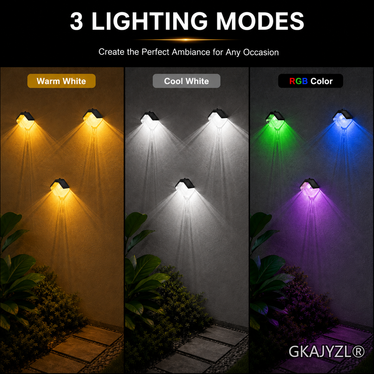 GKAJYZL013 Solar Block Wall Light — view 2