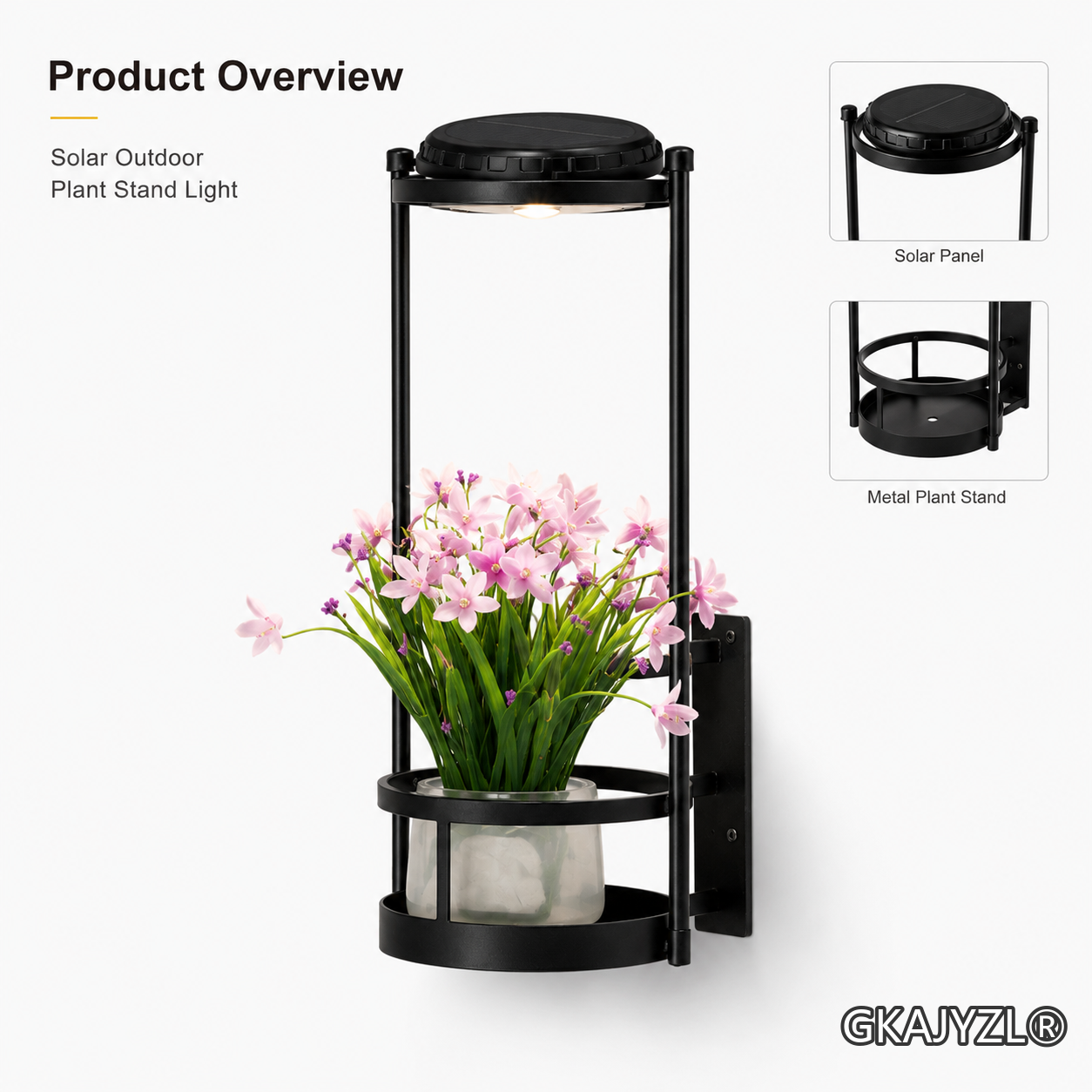 GKAJYZL-W02 Solar Flower Frame Wall Lamp — view 2