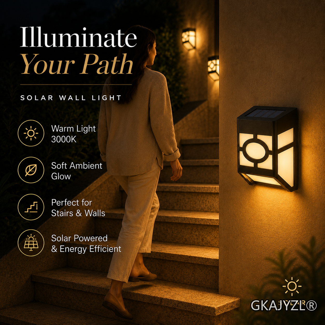 GKAJYZL-FCL Solar Square Window Wall Light — view 2