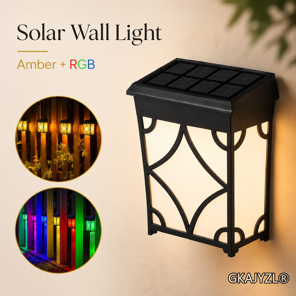 GKAJYZL601 Solar Vintage Fence Light