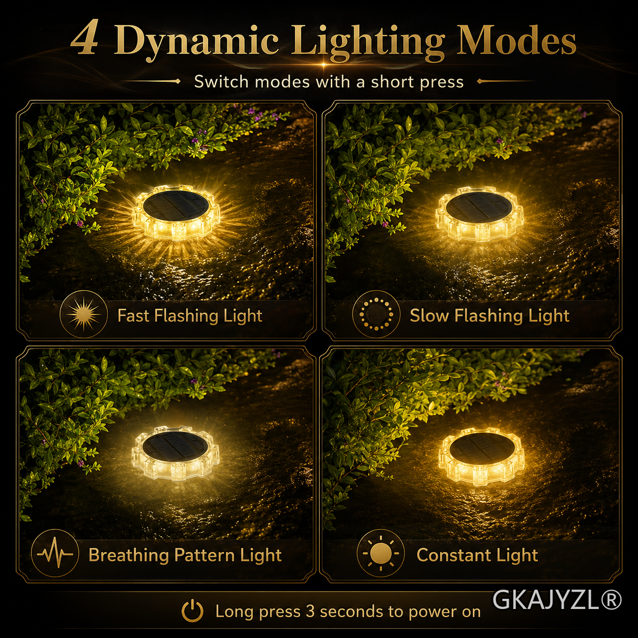 GKAJYZL-L188 Solar Gear Ground Wall Light — view 3