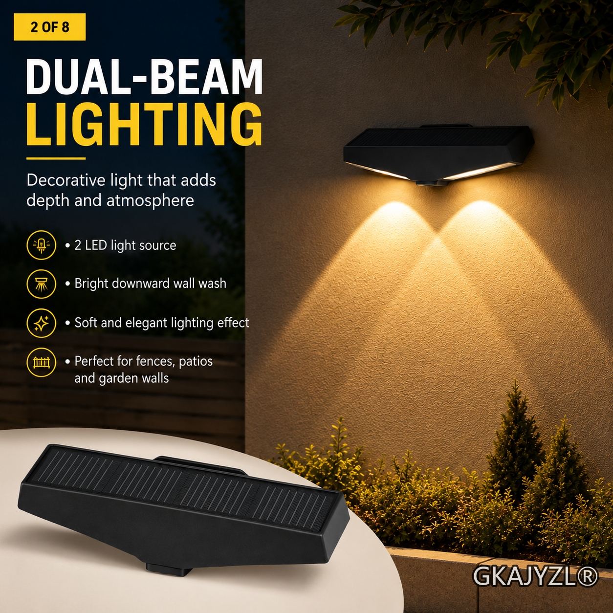 GKAJYZL-G01-W Solar Flying Wall Light — view 2