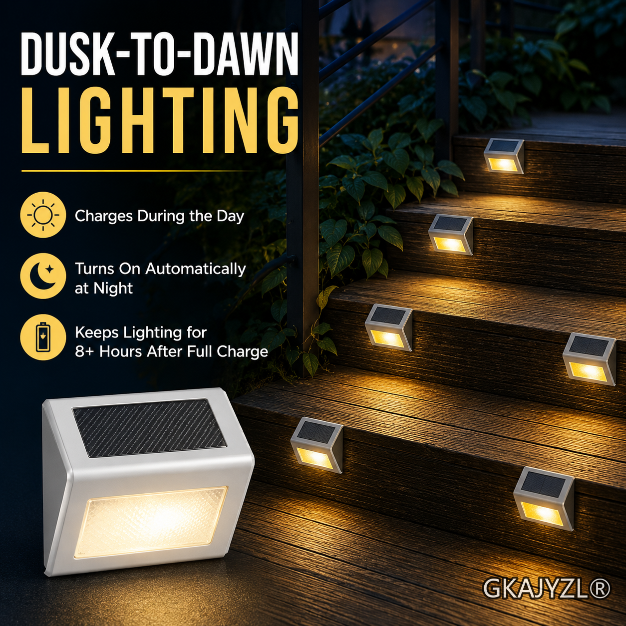 GKAJYZL-SL Solar P3 Step Wall Light — view 2