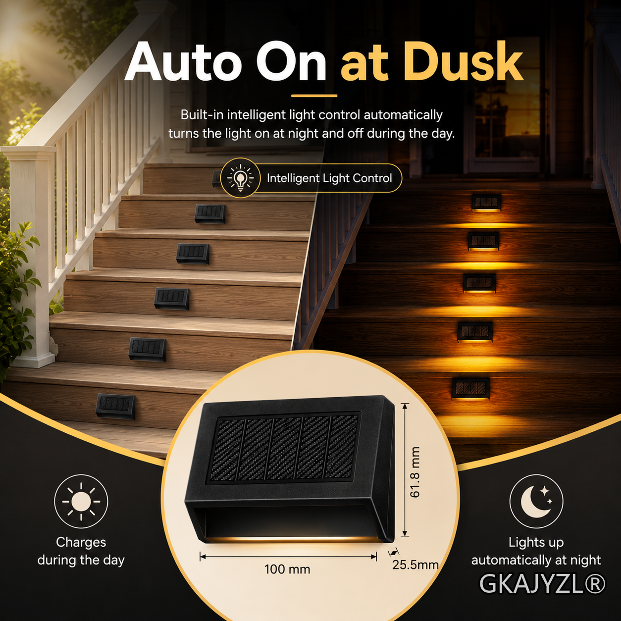 GKAJYZL-SL(S) Solar Stair Step Light — view 2