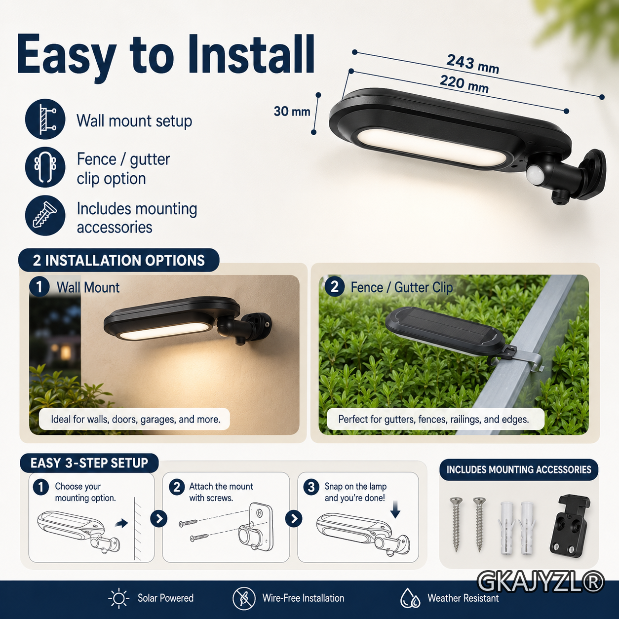 GKAJYZL018 (Light control) Solar Light Control Runway Wall Light — view 2