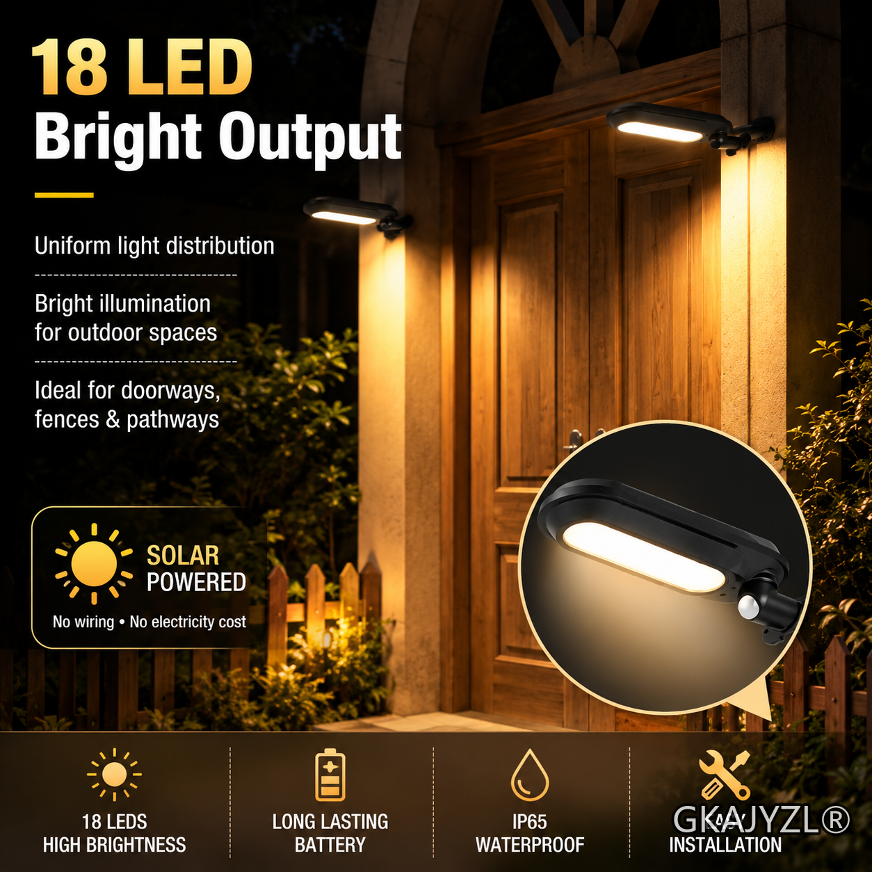 GKAJYZL018 (Light control) Solar Light Control Runway Wall Light — view 3
