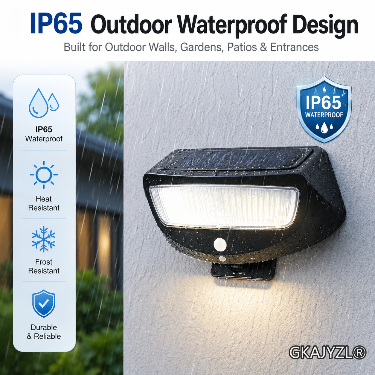 GKAJYZL1818 (Motion sensor) Solar Motion Sensor Wall Light, Outdoor Security Wall Lamp — view 3