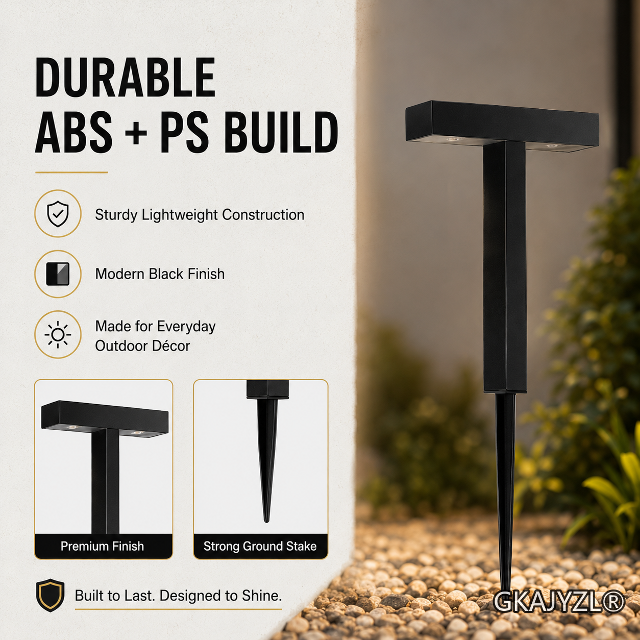 GKAJYZL-G02-P Solar Pathway Lights, Modern Outdoor Lawn Lights with Downward Glow — view 3