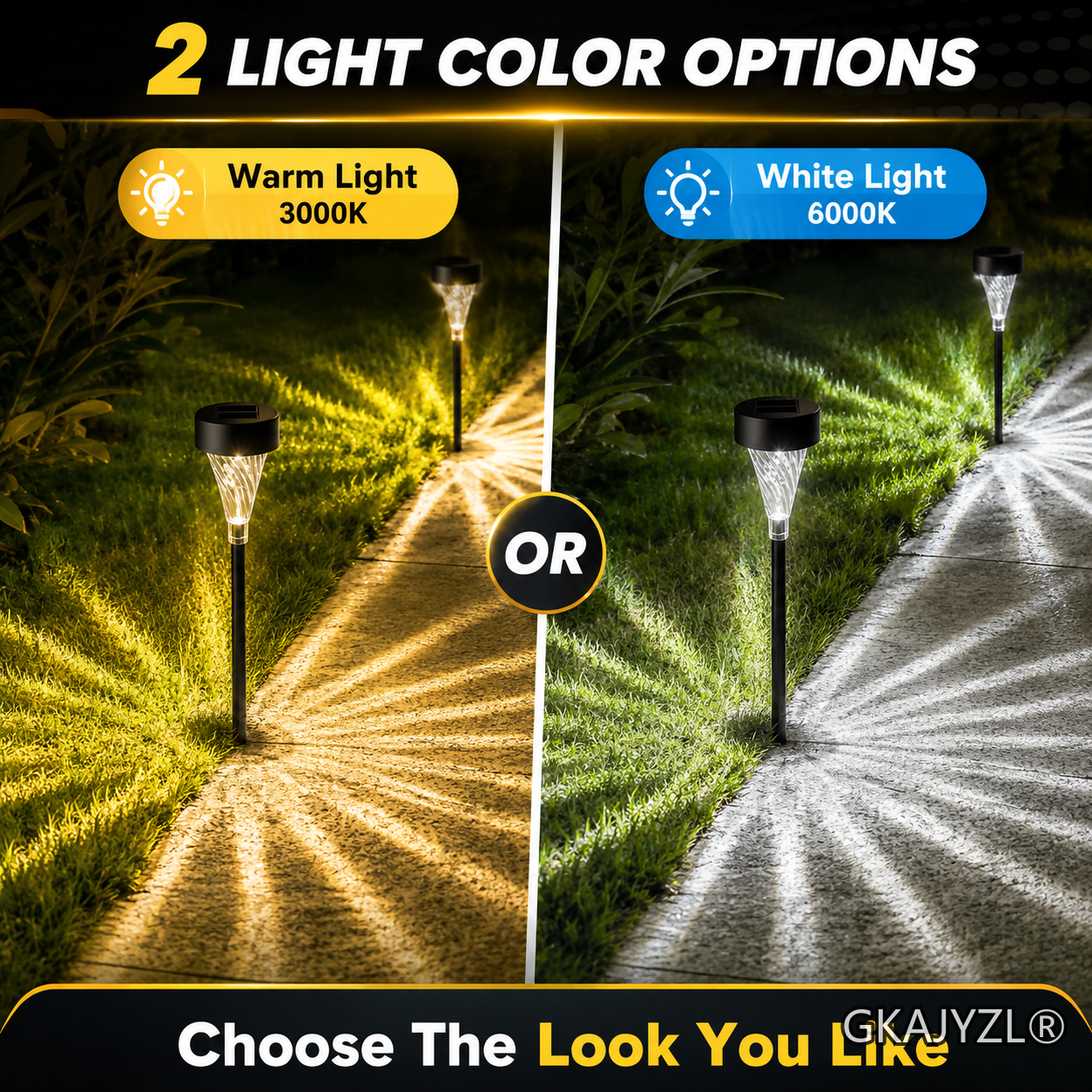 GKAJYZL001 (Spiral pattern style) Solar Pathway Lights, Outdoor Garden Lights with Spiral Shadow Effect — view 2