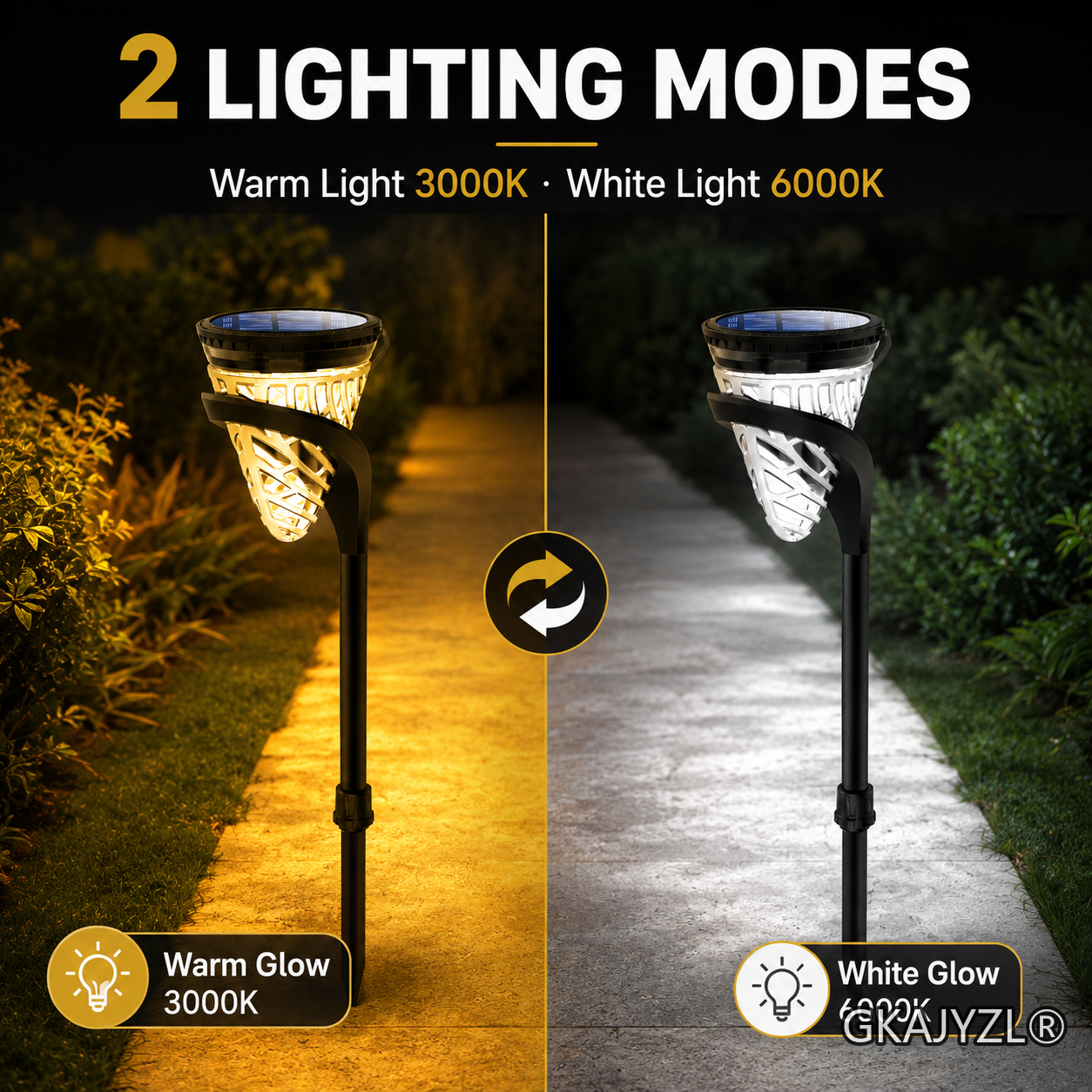 GKAJYZL007 Solar Pathway Lights, Outdoor Garden Lights with Shadow Pattern Glow — view 2