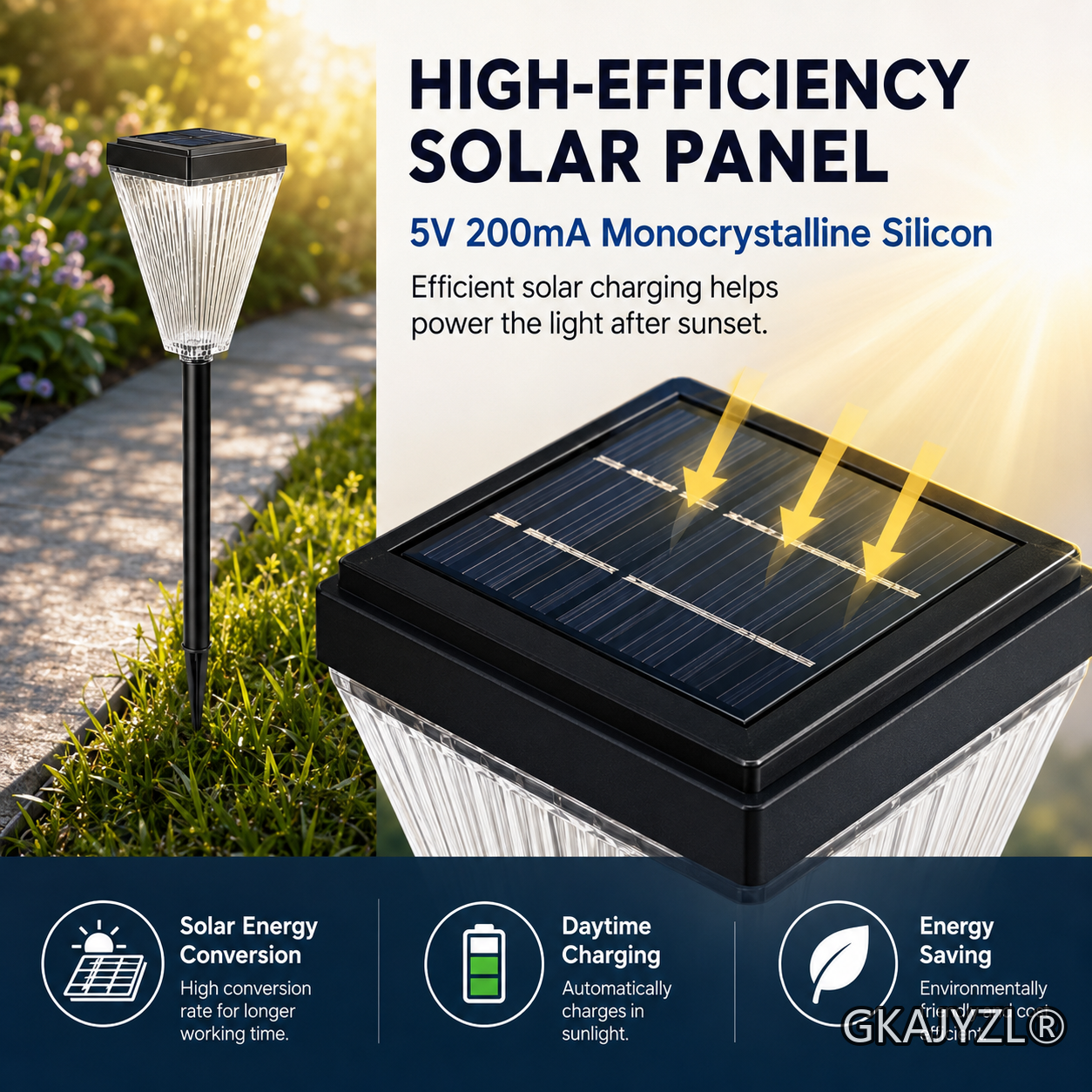 GKAJYZL023-RGB Solar RGB Pathway Lights, Outdoor Garden Lights with Color Changing Effect — view 3