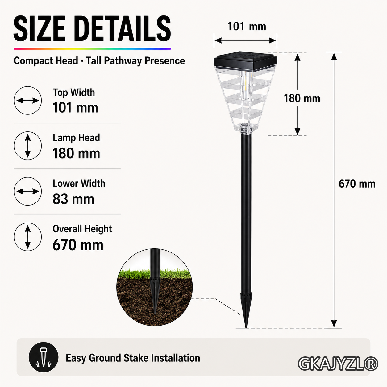 GKAJYZL026-RGB Transparent style Solar RGB Pathway Lights, Outdoor Garden Lights with Color Changing Effect — view 2