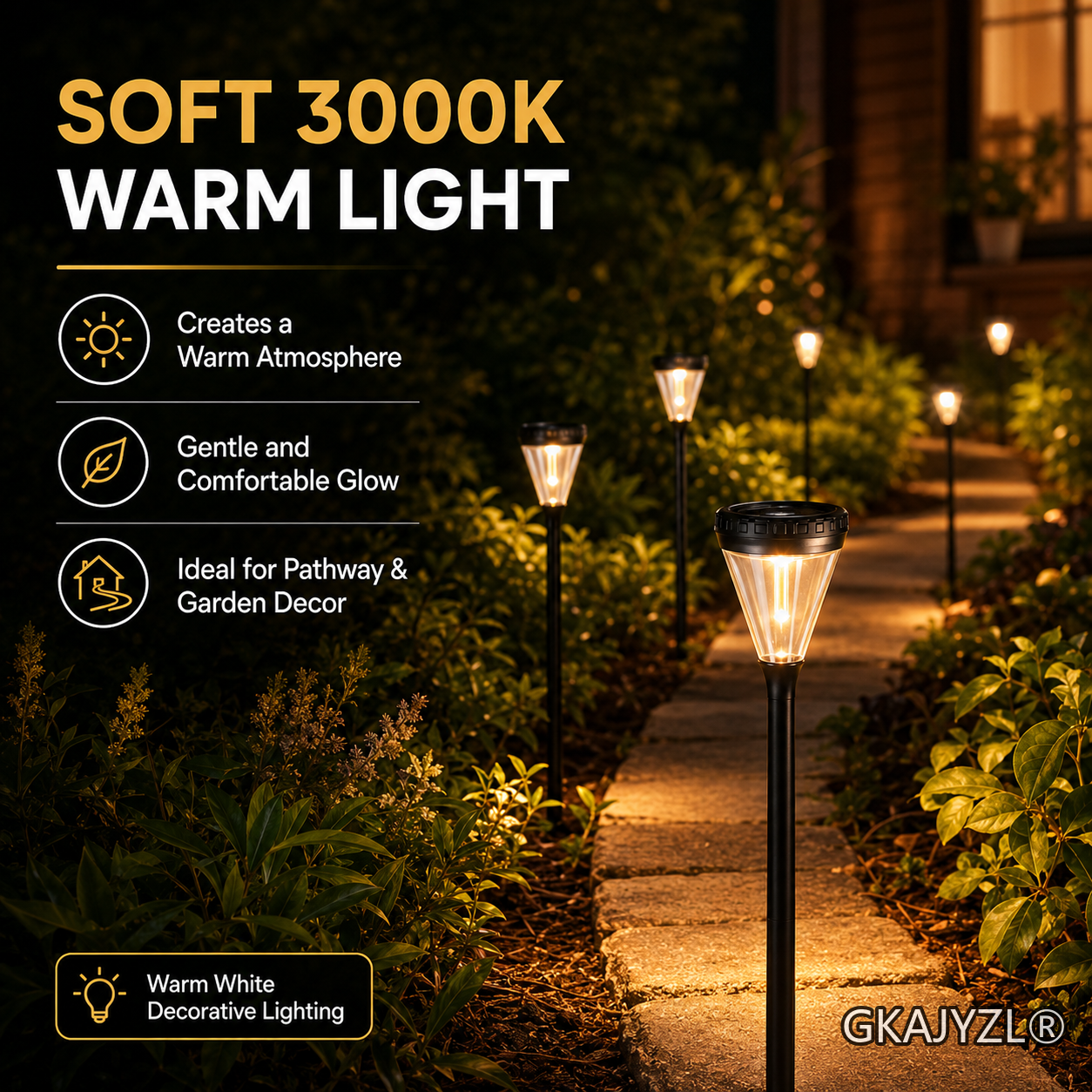 GKAJYZL028 Modern Solar Pathway Lights, Outdoor Garden Stake Lights — view 2