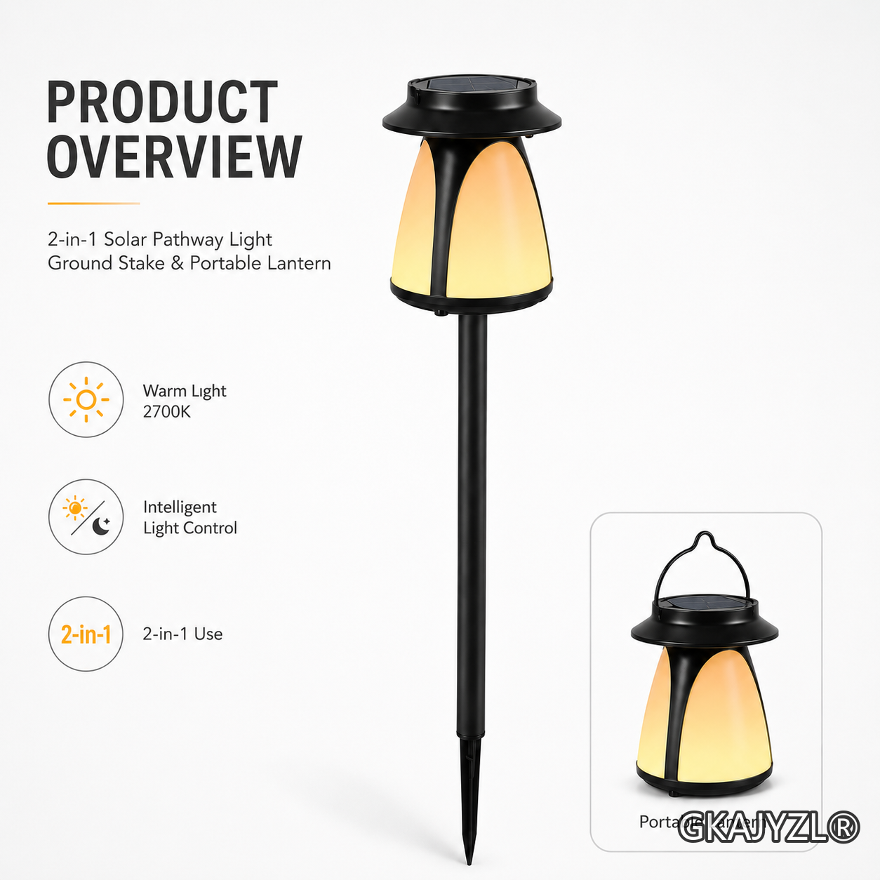 GKAJYZL169 Solar Flame Pathway Lights, Outdoor Garden Lights with Round Cap Design — view 2