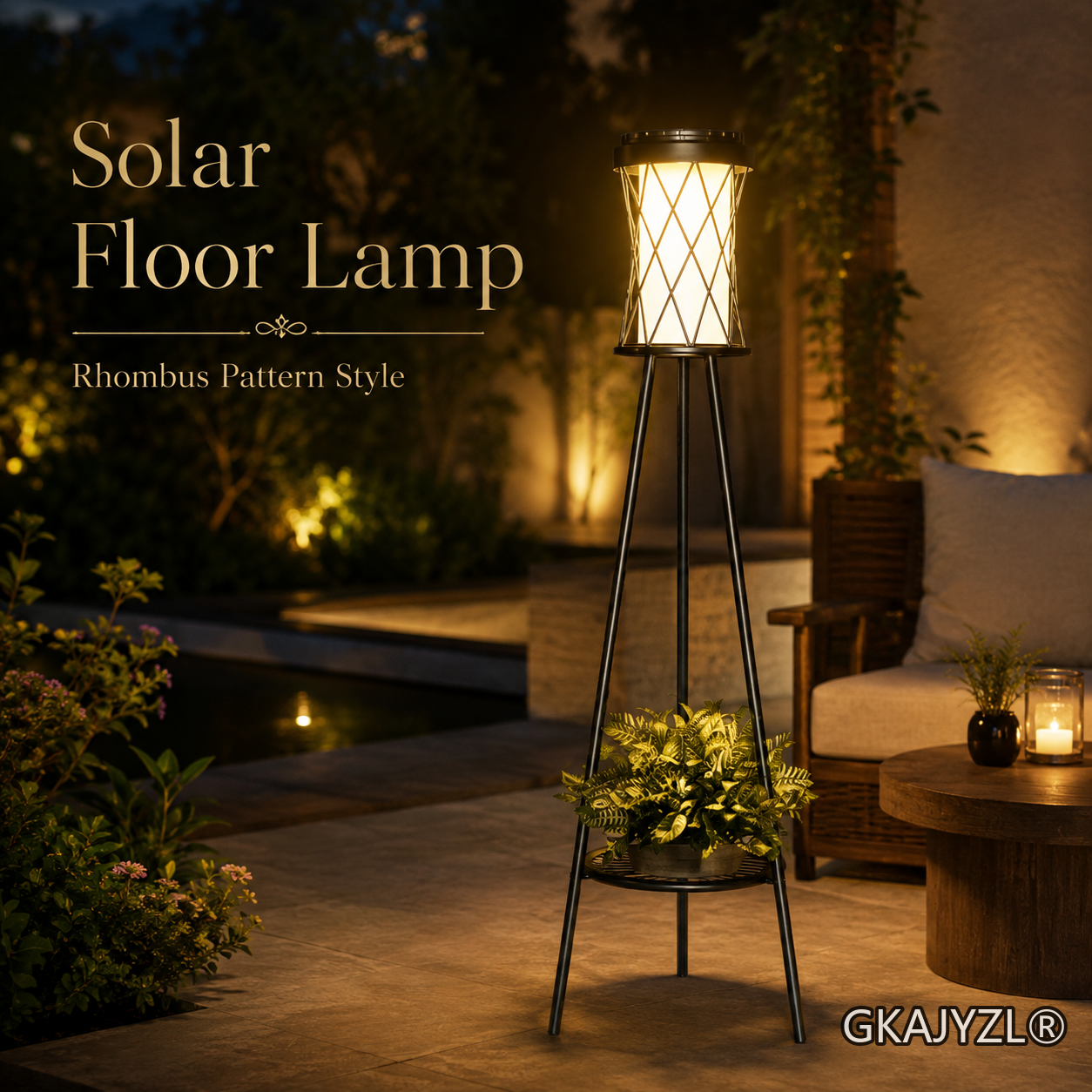 GKAJYZL-W01-A Solar Rhombus Pattern Floor Lamp