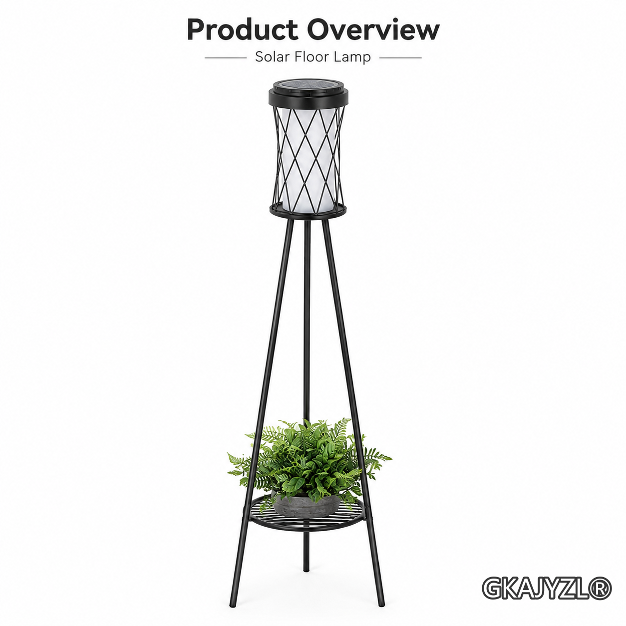 GKAJYZL-W01-A Solar Rhombus Pattern Floor Lamp — view 3