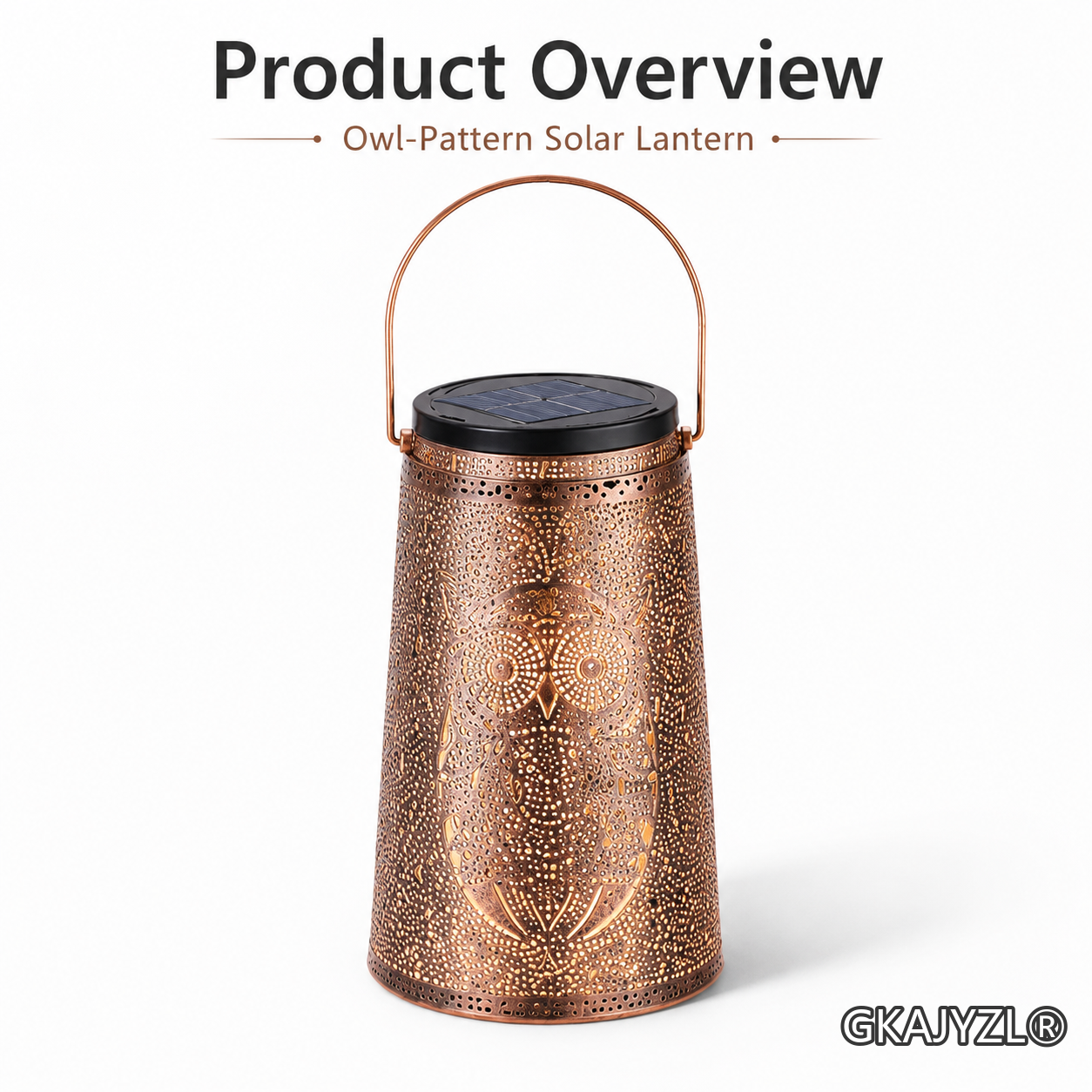 GKAJYZL128(Owl-patterned style) Solar Owl Pattern Lantern — view 2