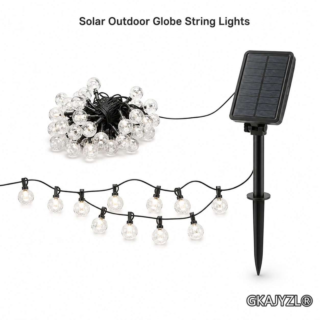 Solar Globe String Lights, Outdoor Decorative Patio Lights with Remote Control — view 2