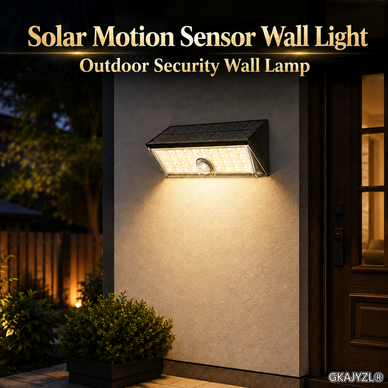 GKAJYZL-038 (Motion sensor) Solar Motion Sensor Wall Light, Outdoor Security Wall Lamp