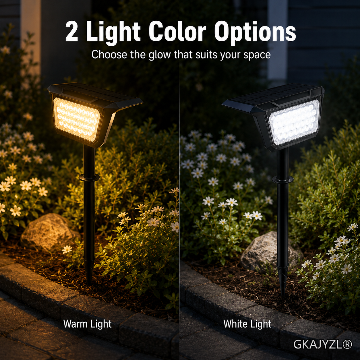GKAJYZL-L09-49 Solar Landscape Spot Light, Outdoor Garden Spotlight with Wall & Ground Mount — view 2